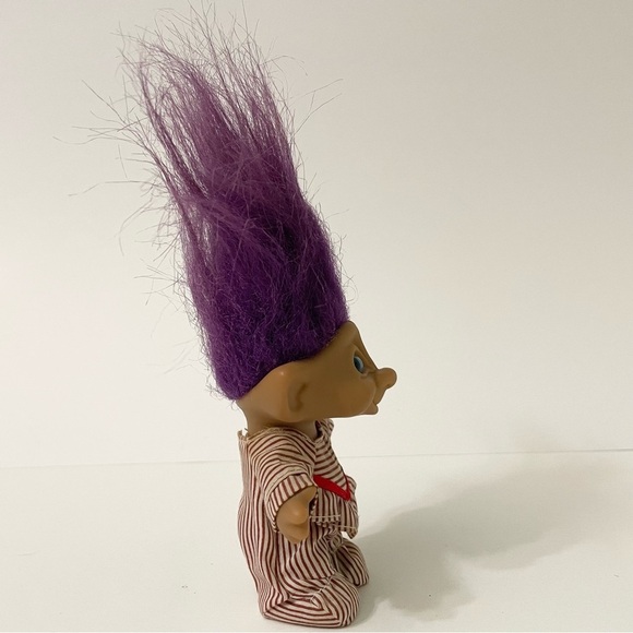 Vintage Ace Novelty Purple Jewel Pajamas Treasure Troll Doll - Picture 8 of 16